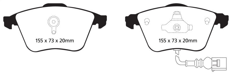 EBC 12-14 Volkswagen Golf R 2.0 Turbo Greenstuff Front Brake Pads - DP21946