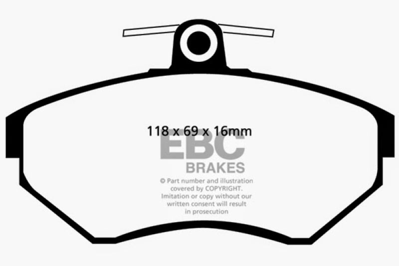 EBC 97-02 Volkswagen Cabriolet 2.0 Redstuff Front Brake Pads - DP31112C
