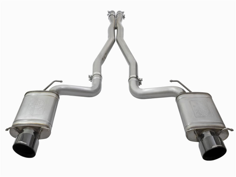 aFe Mach Force-Xp 3in CB Stainless Steel Dual Exhaust System w/ Black Tips 09-15 Cadillac CTS-V - 49-34063-B
