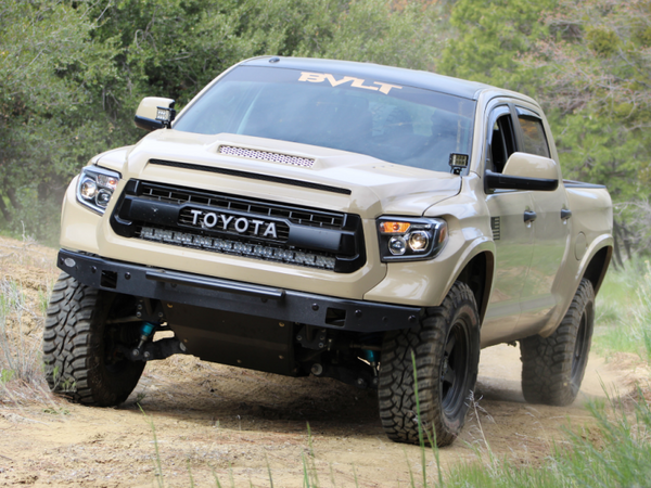 Cali Raised 14-21 Toyota Tundra 42 Hidden Grille Curved Led Light Bar Brackets Kit - No One Light B - CR3141 - front view
