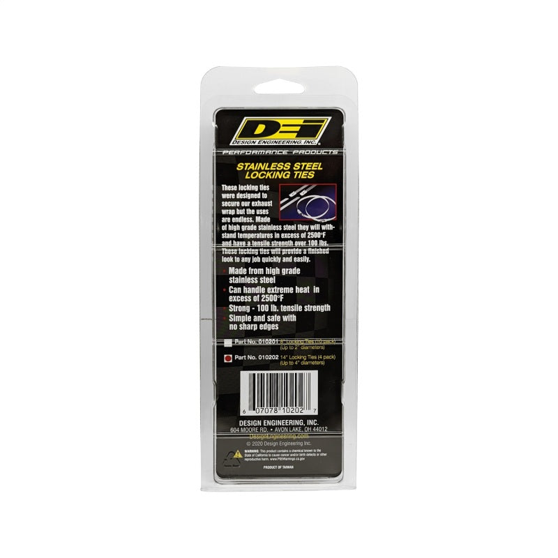 DEI Stainless Steel Locking Tie 14in - 5 per pack - 10202
