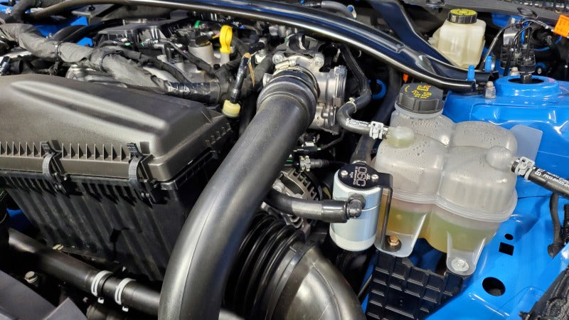 J&L 24-26 Ford Mustang EcoBoost Driver Side Oil Separator 3.0 - Clear Anodized - 3095D-C
