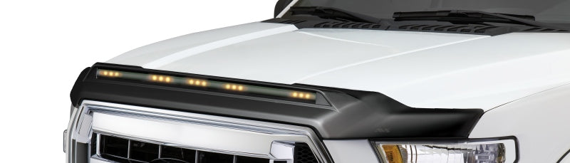 AVS 2007-2018 Jeep Wrangler JK Aeroskin Low Profile Hood Shield w/ Lights - Black - 753060