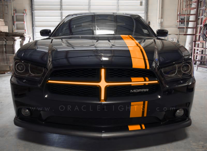 Oracle 11-14 Dodge Charger Illuminated Grille Crosshairs - Amber SEE WARRANTY - 5300-005