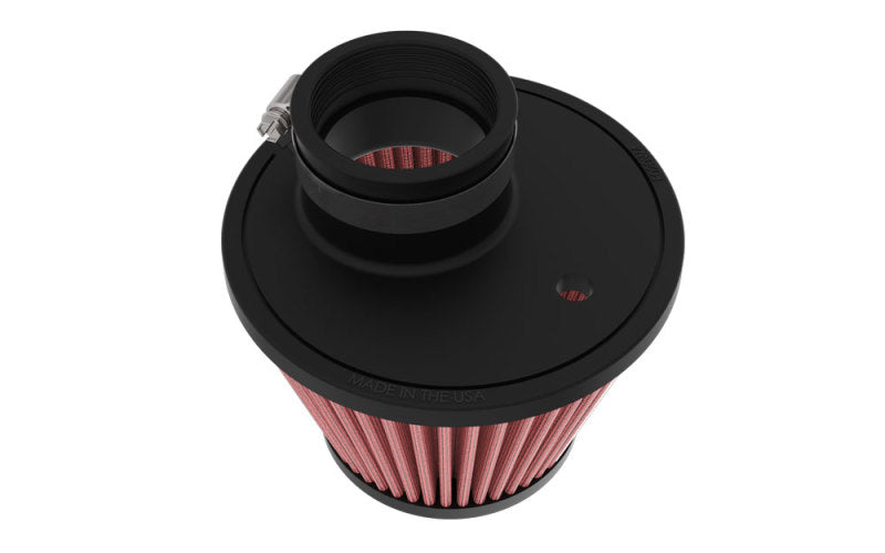 K&amp;N Universal Clamp-on Air Filter 2in Flange ID 5-3/16in Base 3-1/2in Top 3-11/16in Height w/ Vent - RU-9920