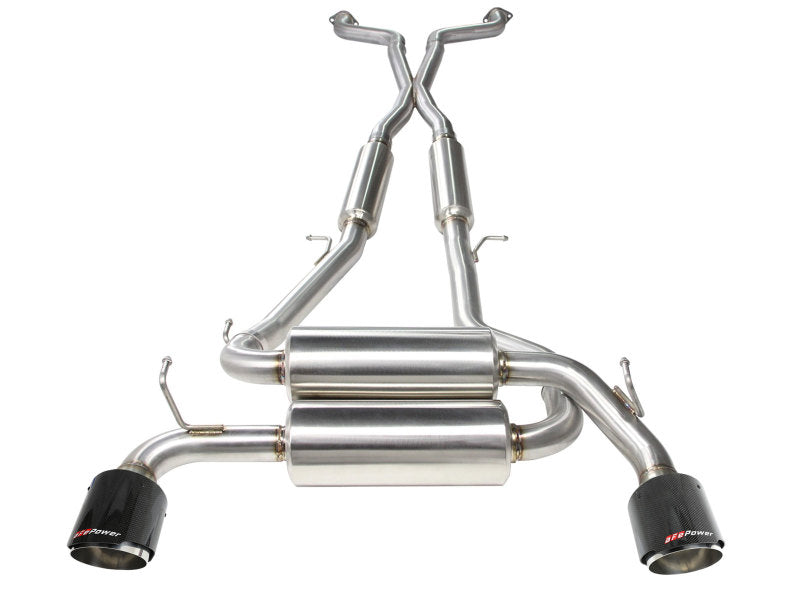 aFe Takeda 2-1/2in 304SS Cat-Back Exhaust Infiniti G37 08-13/Q60 14-15 V6-3.7 w/ Carbon Fiber Tips - 49-36103-C