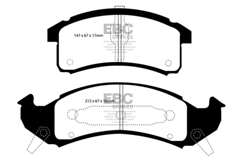 EBC 92-93 Buick Le Sabre (FWD) 3.8 Redstuff Front Brake Pads - DP31271C