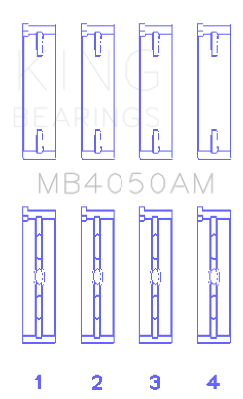 King Engine Bearings Mitsubishi 6G74 (Size +1.0mm) Main Bearing Set - MB4050AM1.0