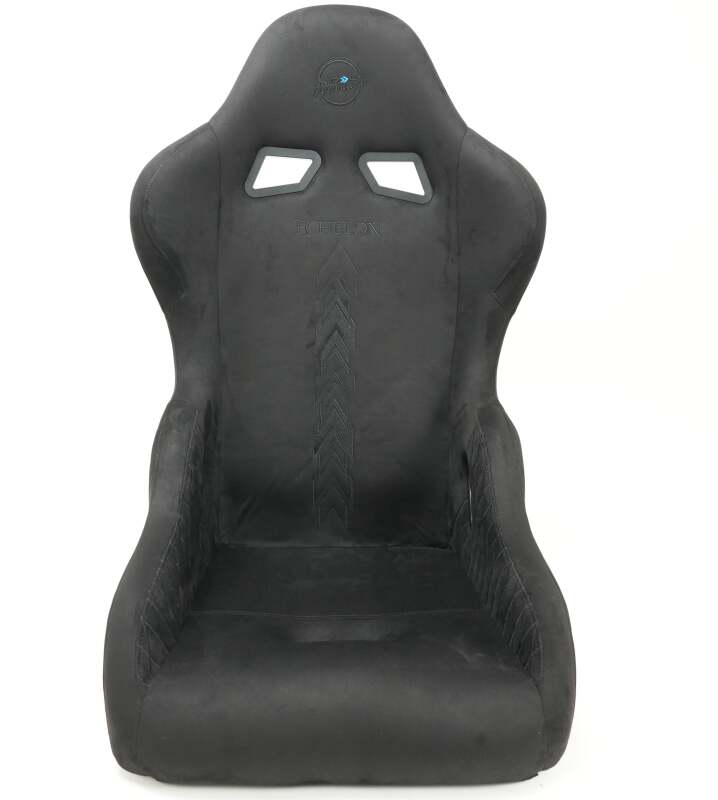 NRG FRP Bucket Seat - Echelon Light Weight - Black Stitching w/ NRG Arrow Embroidery - Large - FRP-350ECH-BK - close-up view