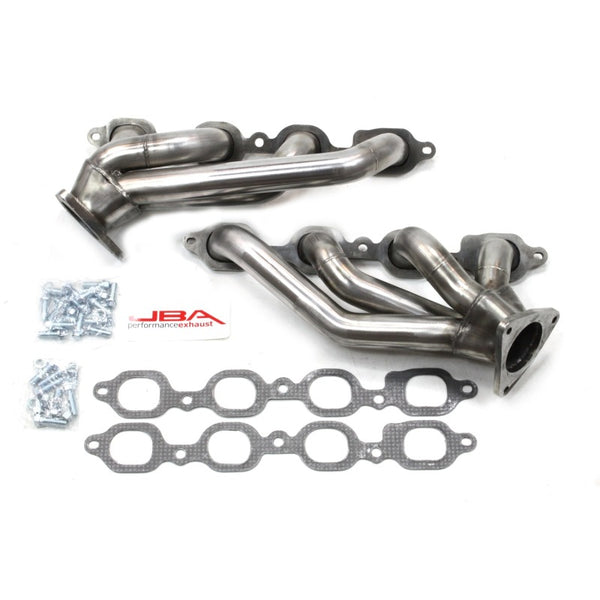 JBA 14-19 GM Truck 5.3L/6.2L DFI 1-5/8in Primary Raw 409SS Cat4Ward Header - 1850S-4 for 2015-2020 Cadillac Escalade - front 