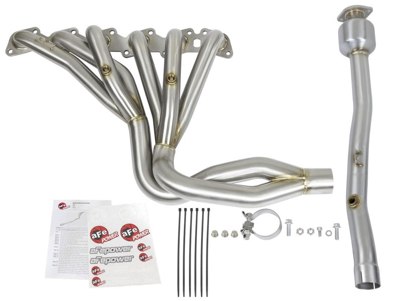 aFe Power Twisted Steel Long Tube Header &amp; Connection Pipes (Street Series) 01-16 Nissan Patrol - 48-36105-YC
