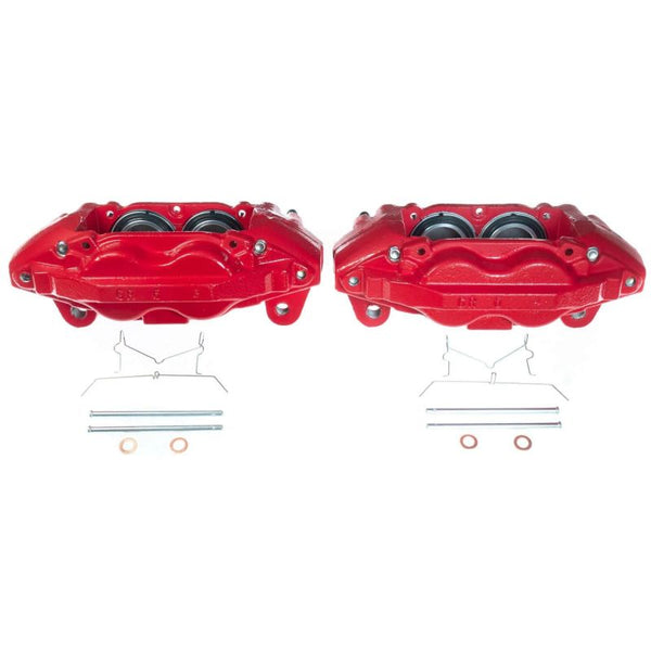 Power Stop 16-21 Toyota Sequoia Front Red Calipers - Pair - S7342 for 2016-2022 Toyota Sequoia