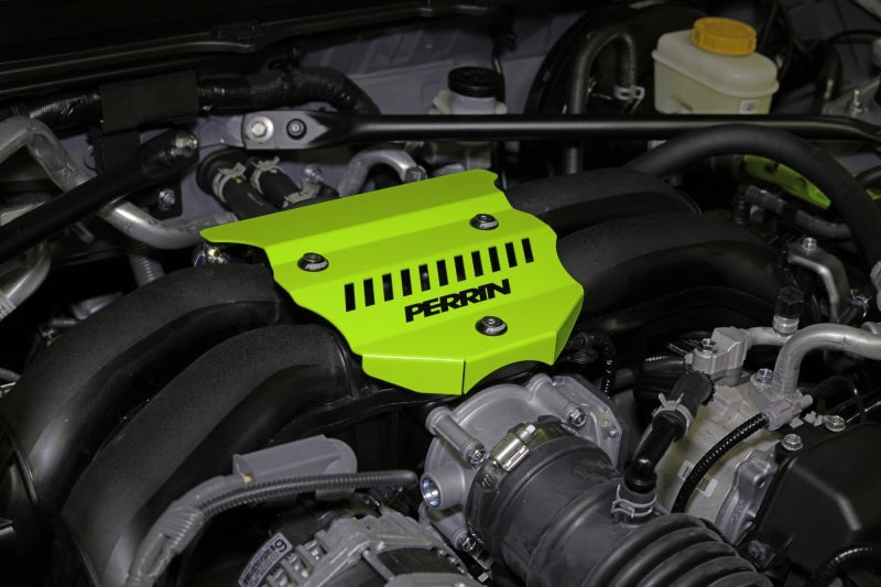 Perrin 2022+ Subaru BRZ / Toyota GR86 Engine Cover - Neon Yellow Wrinkle - PSP-ENG-162NY