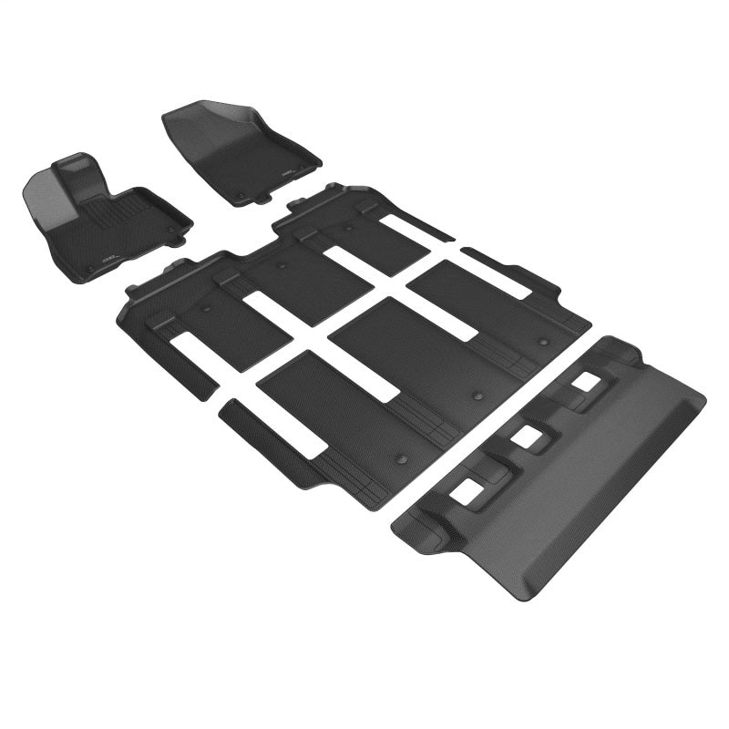 3D MAXpider 21-24 Toyota Sienna 7-Seat Kagu 1st, 2nd, &amp; 3rd Row Floormats - Black - L1TY27601509