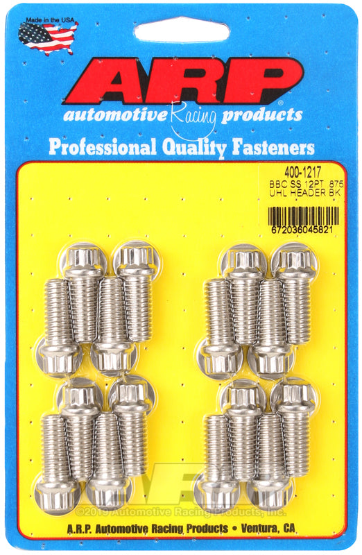 ARP BB Chevy SS 12pt .875 UHL header bolt kit - 400-1217