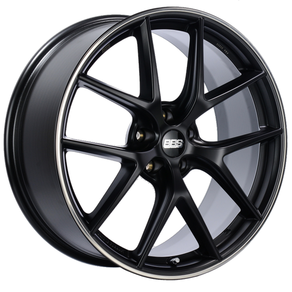 BBS CI-R 20x8.5 5x114.3 ET40 Satin Black Polished Rim Protector Wheel -82mm PFS/Clip Required - CI0104BPO by BBS