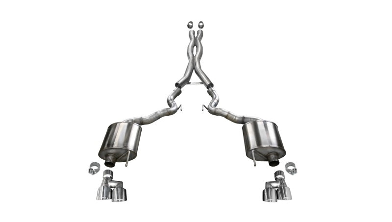 Corsa 2018-2023 Ford Mustang GT Convertible Sport Cat-Back Exhaust w/ 4in Tips - 21047