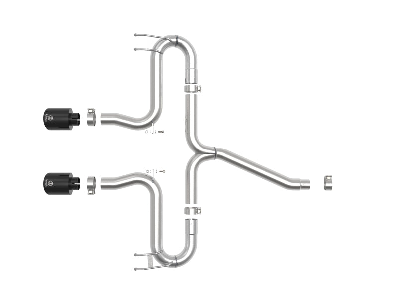 aFe Takeda 2-1/2in 304 SS Axle-Back Exhaust w/Black Tips 17-20 Honda Civic Sport L4-1.5L (t)