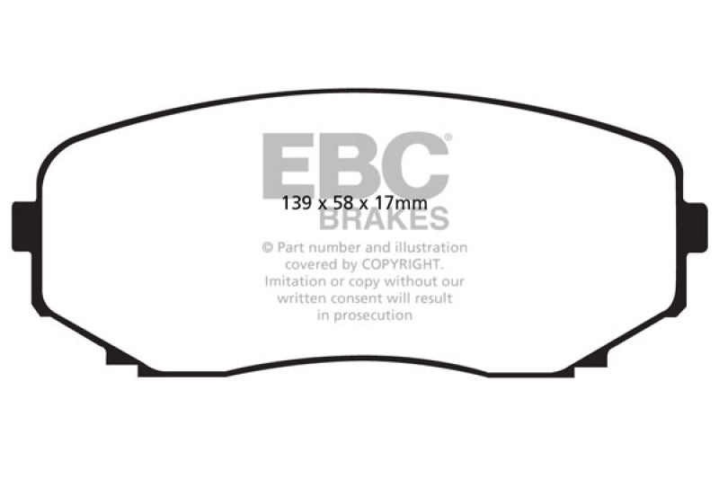 EBC 11-14 Ford Edge 2.0 Turbo Yellowstuff Front Brake Pads - DP41794R