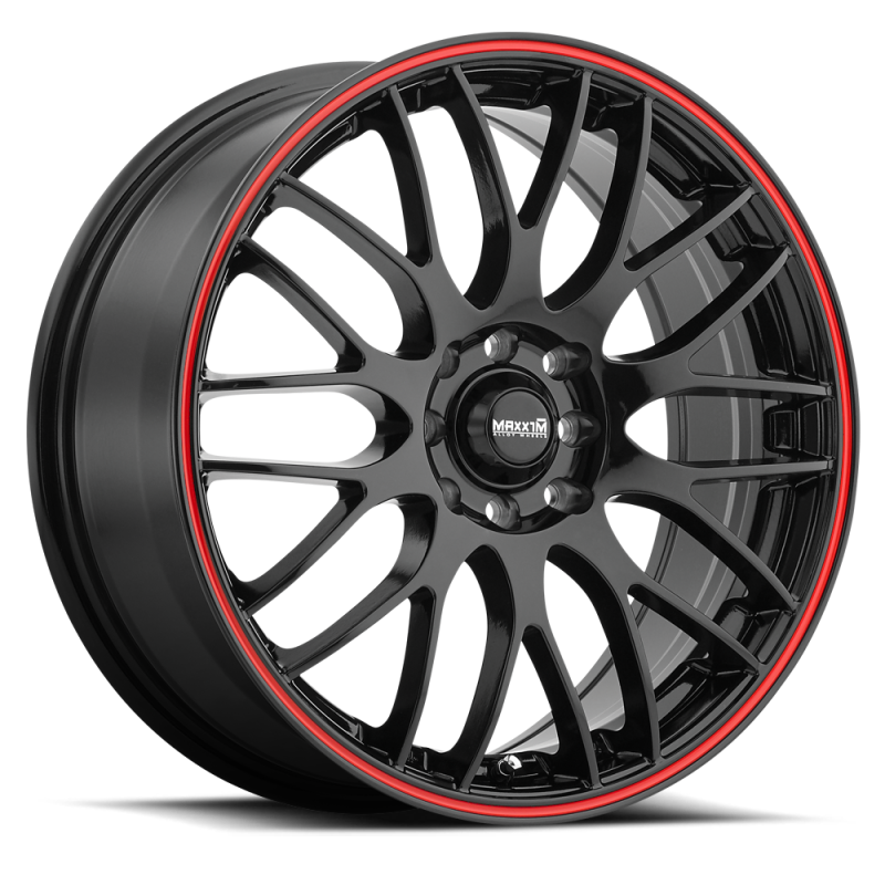 Maxxim Maze 17x7 8x100/114.3 ET40 Black/Red Stripe - MZ77D04405