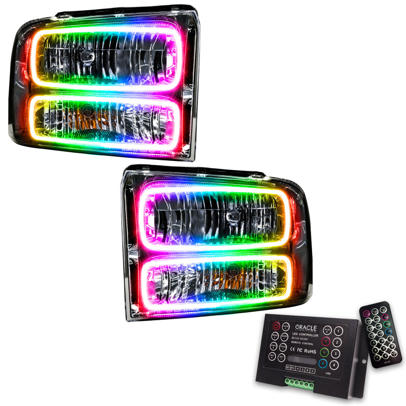 Oracle 05-07 Ford F-250/350 SMD HL - Chrome - ColorSHIFT w/ 2.0 Controller SEE WARRANTY - 7160-333