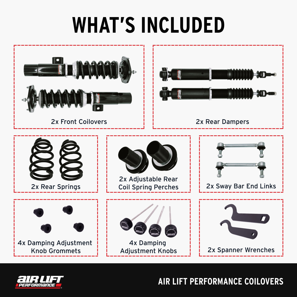 Air Lift Performance 15-20 Audi A3 / 15-24 VW GTI Coilover Kit - 79003