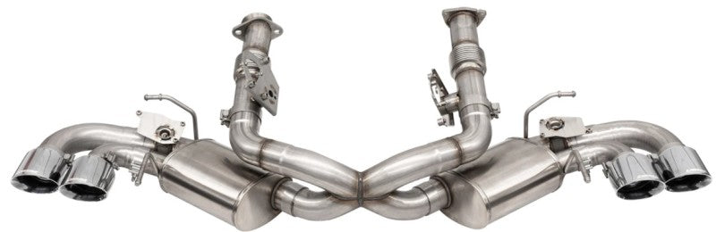 Corsa 20-24 Corvette C8 3in Valved Cat-Back 4.5in Pol Quad Tips Fits Factory Perf Exhaust DeletesAFM - 21103