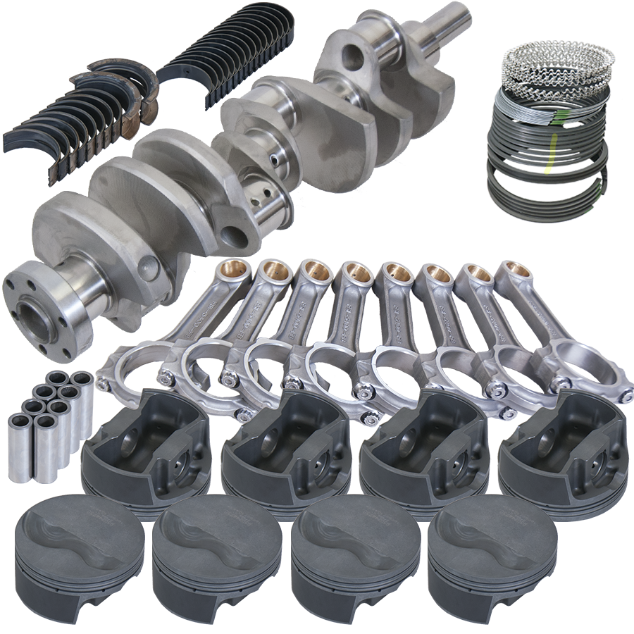 Eagle Ford 302 3.400in Crank 5.400in I-Beam Rods -6cc Flat Top 4.030in Pistons Balanced Assembly - B64003030 - front view