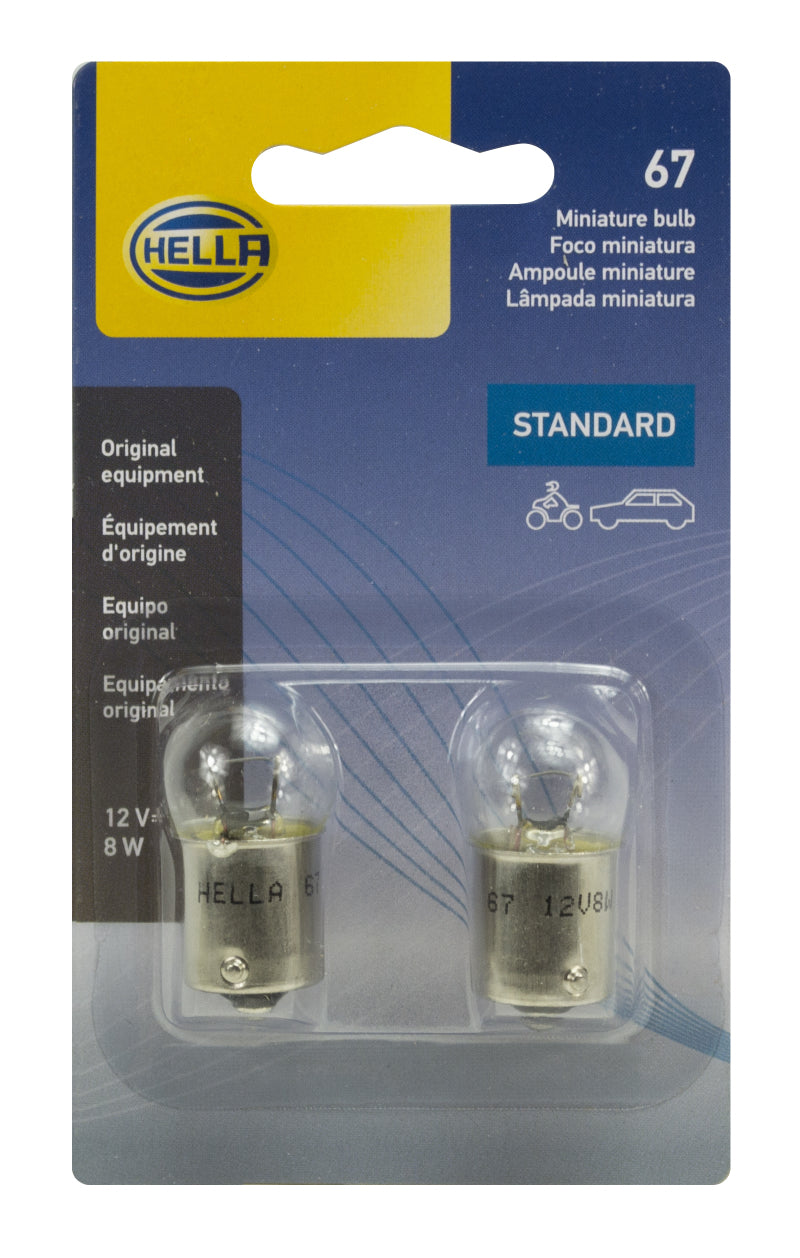 Hella Bulb 67 12V 8W 4Cp Ba15S G6 (2) - 67TB