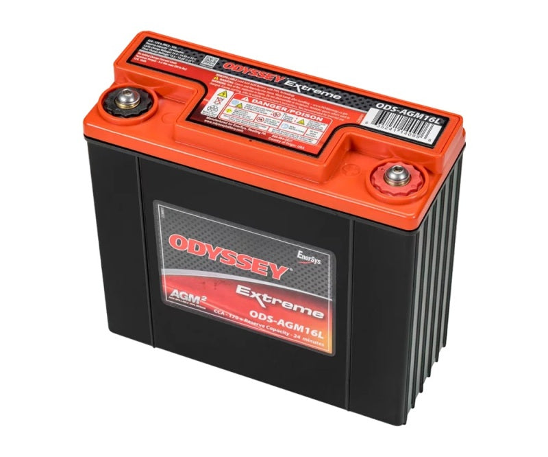 Odyssey Battery Powersport Extreme AGM Battery (PC680) - ODS-AGM16L for 1996-2008 Arctic Cat Bearcat Widetrack - angle view