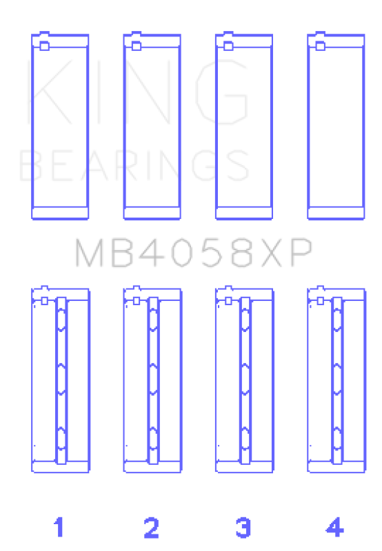 King Nissan VQ35DE Performance Main Bearing Set - Size STDX - MB4058XPSTDX