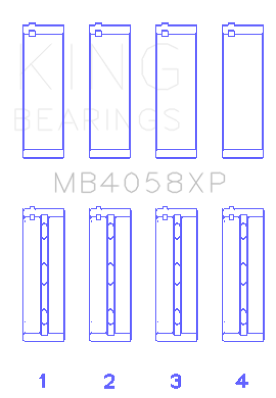 King Nissan VQ35DE (Size +.025) Performance Main Bearing Set - MB4058XP.026