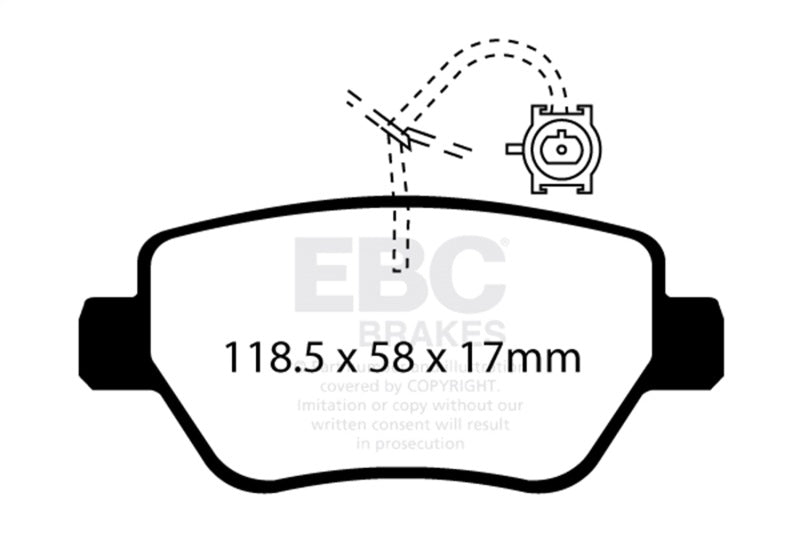 EBC 2014-2016 Maserati Ghibli 3.0L Twin Turbo (330) Redstuff Rear Brake Pads - DP32258C