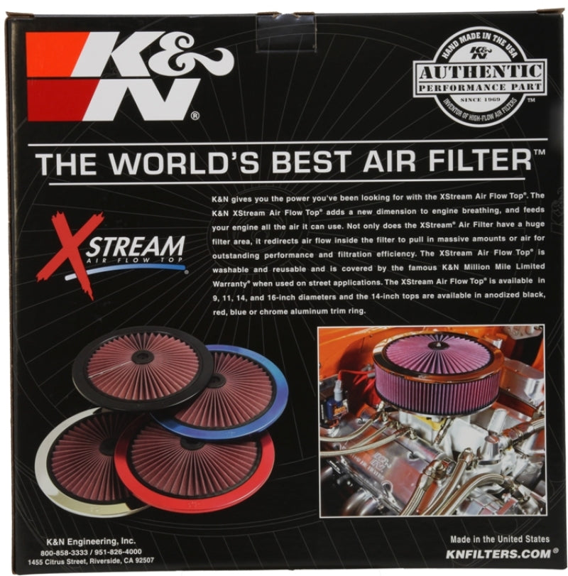 K&N X-Stream Top Filter X-Stream 16in OD - Black - 66-1601 by K&N Engineering - side view