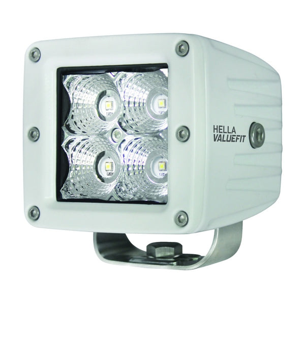 Hella HVF Cube 4 LED Off Road Kit - 3.1in 12W Flood Beam - 357204041 by Hella - front view
