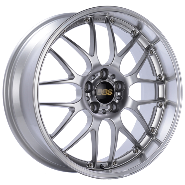 BBS RS-GT 18x8.5 5x120 ET15 Diamond Silver Center Diamond Cut Lip Wheel -82mm PFS/Clip Required - RS911HDSPK by BBS