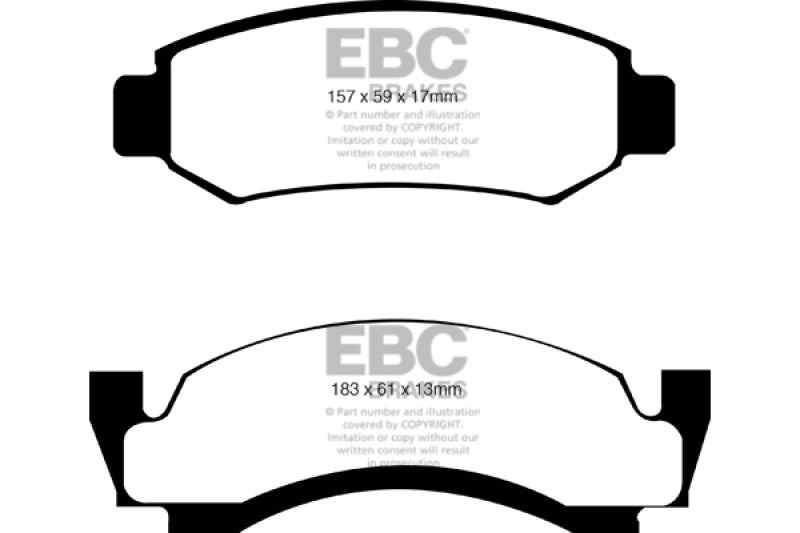 EBC 76-77 Ford Bronco 3.3 Greenstuff Front Brake Pads - DP61261