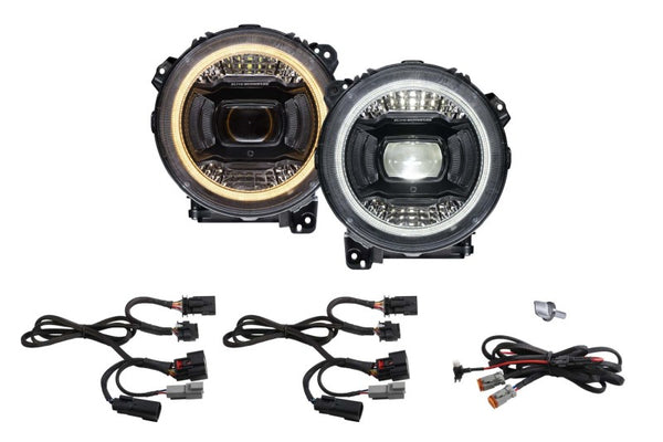Diode Dynamics 18-23 Jeep JL Wrangler Elite LED Headlamps - DD5166 for 2018-2026 Jeep Wrangler - front view