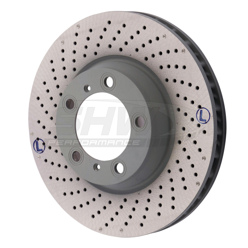 SHW 2012 Porsche 911 Carrera4 GTS 3.8L w/o Ceramic Brakes Left Frt Drill-Dimp MB Rotor (99635140904) - PFL30922 for 2001-2012