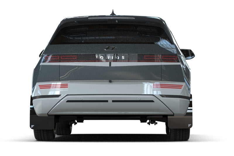 Rally Armor 22-24 Hyundai Ioniq 5 Black UR Mud Flap Light Blue Battery Logo - MF87-BAT-BLK-PBL