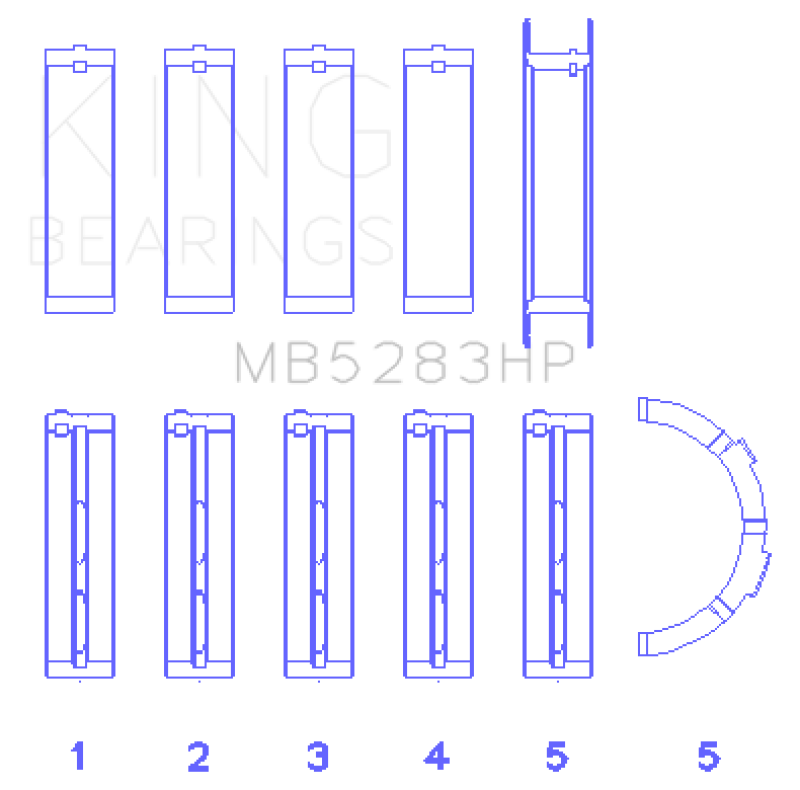 King Performance Main Bearing Set - Size 0.25 - MB5283HP0.25