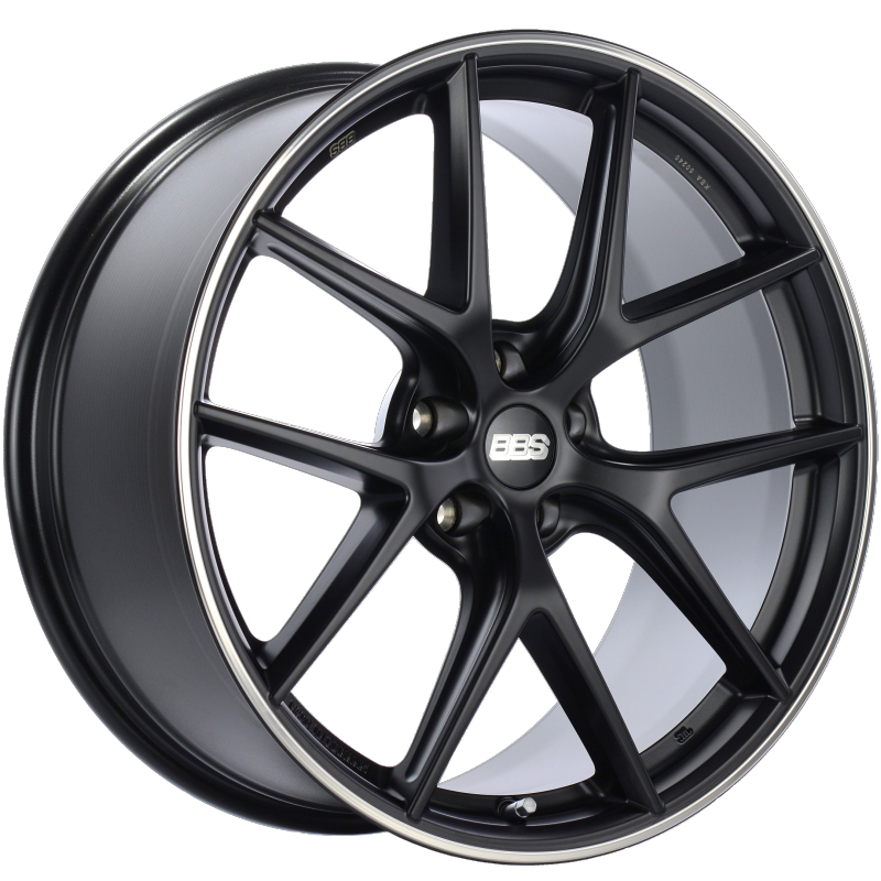 BBS CI-R 20x10 5x112 ET45 Satin Black Polished Rim Protector Wheel -82mm PFS/Clip Required - CI0601BPO