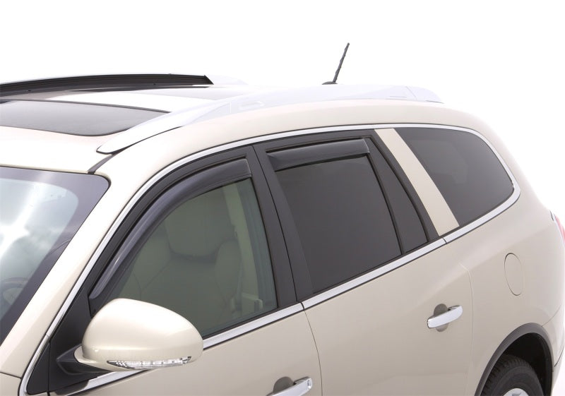 AVS 08-17 Buick Enclave Ventvisor In-Channel Front &amp; Rear Window Deflectors 4pc - Smoke - 194657