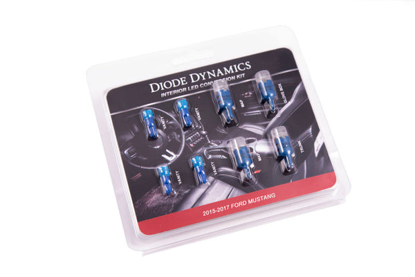 Diode Dynamics Mustang Interior Light Kit 15-17 Mustang Stage 2 - Blue - DD0222 for 2015-2017 Ford Mustang - front view
