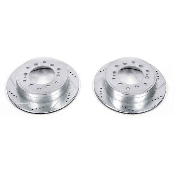 Power Stop 10-19 Lexus GX460 Rear Evolution Drilled & Slotted Rotors - Pair - JBR1396XPR for 2010-2023 Lexus GX - front view