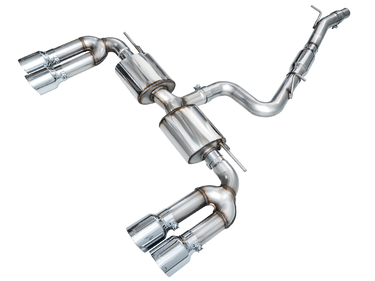 AWE 22-24 Audi 8Y S3 Touring Edition Exhaust - Chrome Silver Tips - 3015-42897
