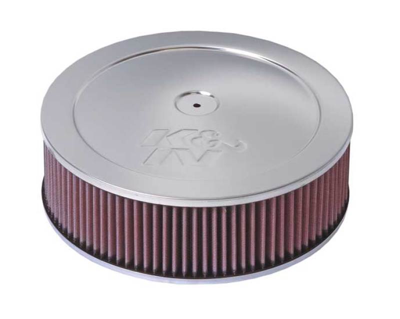 K&N Custom Round Filter 5-1/8in FLG / 11in Dia / 4-3/4in H w/VENT - 60-1180 by K&N Engineering - front view