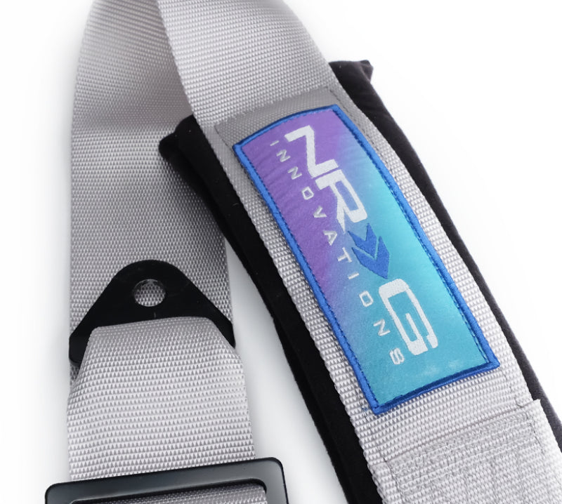 NRG 5PT 3in. Seat Belt Harness / Cam Lock - Silver - SBH-B6PCSL - close-up view 2 3