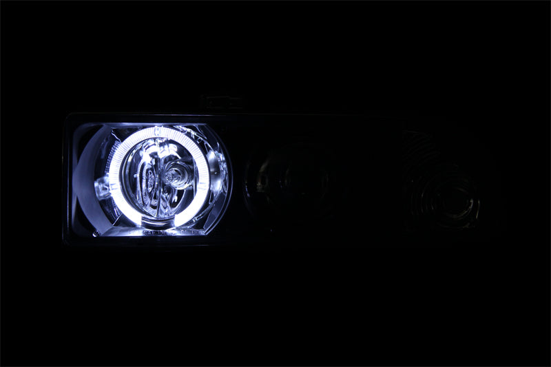 ANZO 1998-2005 Chevrolet S-10 Projector Headlights w/ Halo Black - 111015