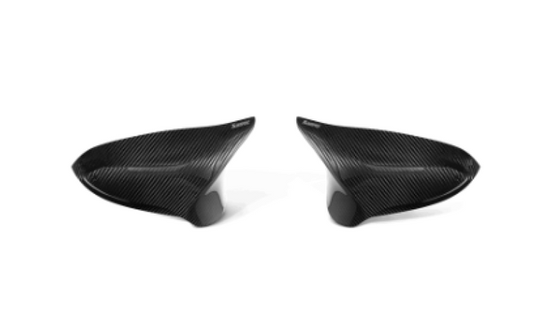 Akrapovic 2014+ BMW M3 (F80) Carbon Fiber Mirror Cap Set - High Gloss - WM-BM/CA/2/G for 2015-2020 BMW M4 - front view